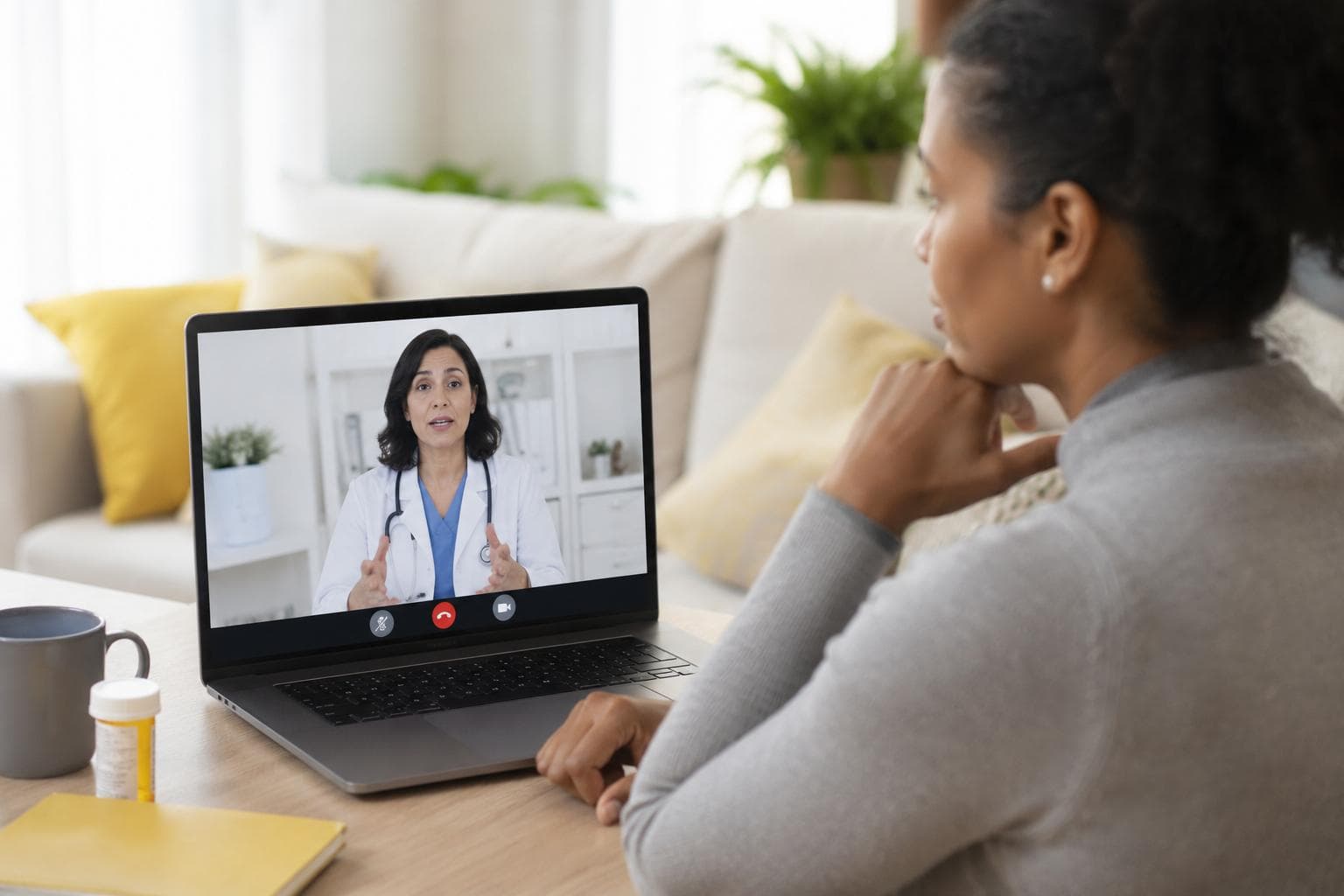Patient completing a virtual care intake on a tablet at home